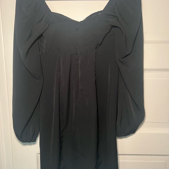 Long Sleeve Draped Bodice Mini Dress - Picture 3 of 4